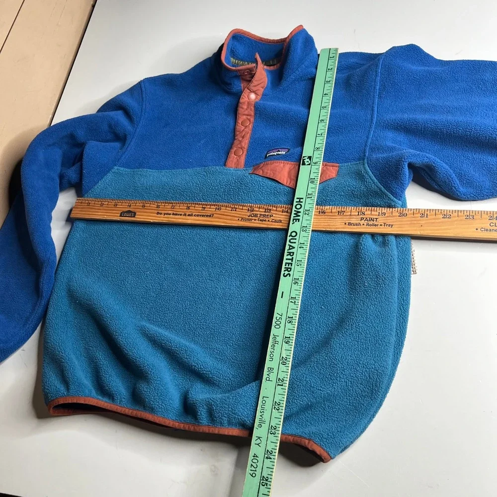 Patagonia Kids Synchilla Snap-T Fleece Pullover Blue Orange XXL 16-18